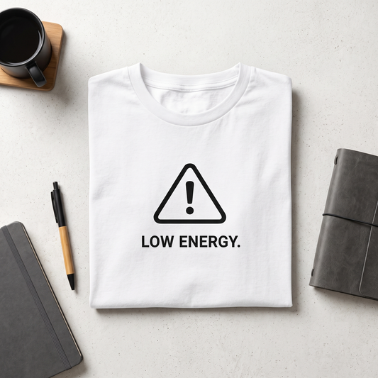 Low Energy Shirt, Funny Warning Sign T-shirt, Relatable Introvert Sweatshirt, Lazy Day Hoodie, Personalized Funny Tee