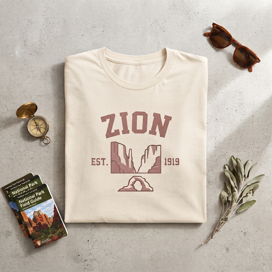Custom Zion National Park Shirt, Retro Varsity Arch Hoodie, Nature Lover Apparel