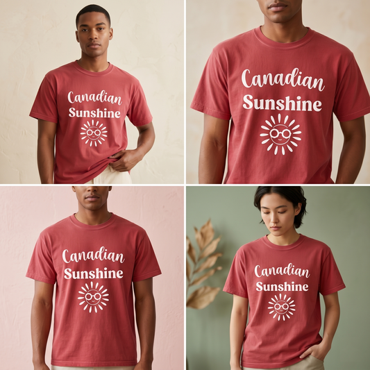 Custom Canadian Sunshine T-Shirt | Personalized Canada Summer Tee, Custom Text Travel Shirt, Cute Sun Graphic Unisex Short Sleeve Top