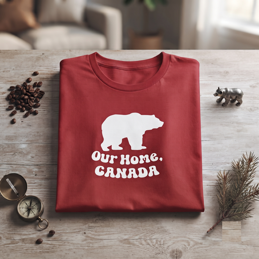 Our Home Canada Shirt, Custom Bear Sweatshirt, Retro Canadian Hoodie, Personalized Canada Day Tee