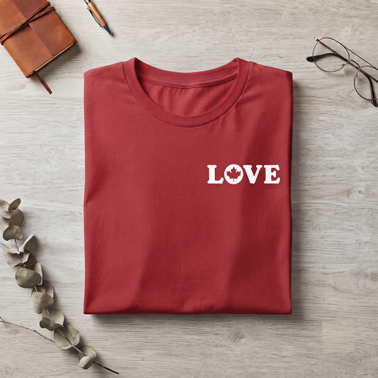 Custom Canada Love Shirt, Minimalist Maple Leaf Hoodie, Personalized Apparel