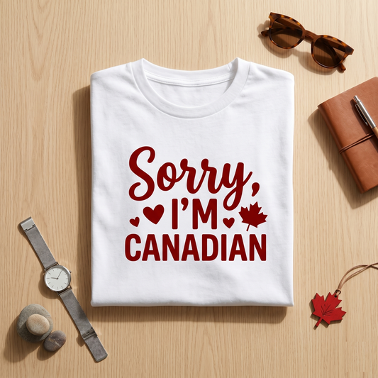 Custom Funny Canadian Shirt, Sorry I'm Canadian T-Shirt, Personalized Canada Day Tee, Maple Leaf Graphic Shirt, Canadian Pride Gift