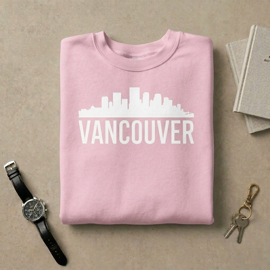 Vancouver Sweatshirt | Vancouver Skyline Crewneck | Minimalist Cityscape Sweater | British Columbia Souvenir | Hometown Pride Travel Gift