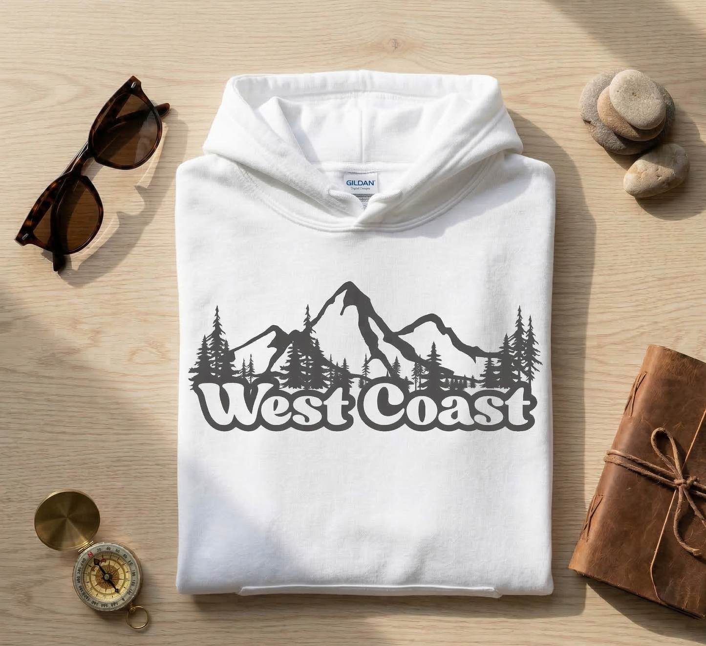 West Coast T-Shirt, Retro Mountain Graphic Tee, PNW Adventure Shirt, California Oregon Washington Travel Gift, Nature Lover Outdoorsy Tee