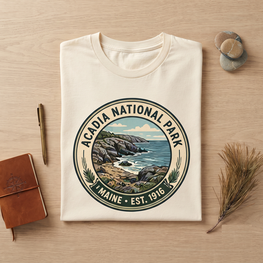 Custom Acadia National Park Shirt Vintage Nature Sweatshirt Personalized Maine Hoodie Retro Hiking T-Shirt