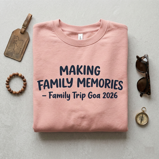 Custom Family Trip 2026 Sweatshirt, Personalized Vacation Shirt, Making Family Memories, Goa Family Reunion Crewneck, Custom Travel Gift