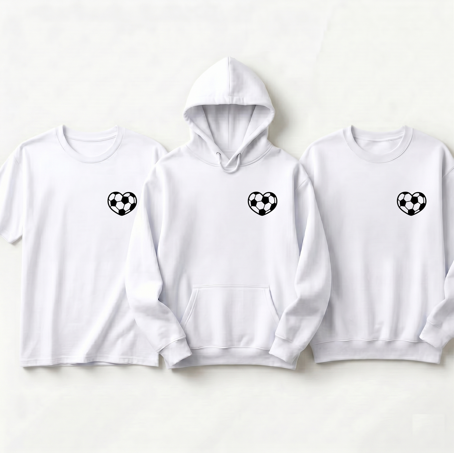 Custom Soccer Heart Apparel - Personalized Soccer Heart Hoodie, Sweatshirt, or T-Shirt - Custom Soccer Team Gift - Soccer Mom Hoodie