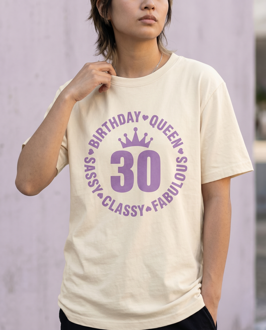 Custom 30th Birthday Queen Shirt, Sassy Classy Fabulous Hoodie, Personalized Milestone Birthday Sweatshirt, Custom Age Gift For Her
