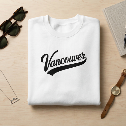 Vancouver Sweatshirt | Retro City Crewneck | Vintage Style Canada Sweater | Minimalist Typography Pullover | Canadian Souvenir Apparel