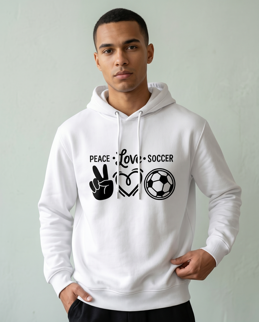 Soccer Player Gift - Personalized Football Heart Apparel - Custom Soccer Team Gift - Gameday Soccer Shirt - Peace Love Soccer Ball Clothing