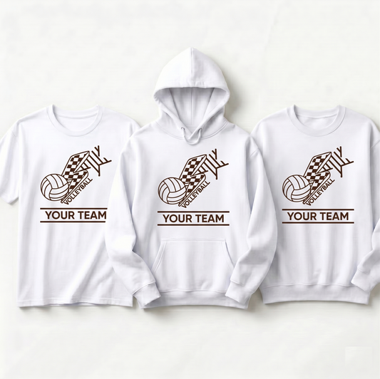 Custom Volleyball Team Shirts, Personalized Volleyball Hoodie, Retro Volleyball Sweatshirt, Custom Team Spirit Wear, Volleyball Mom Gift