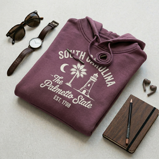 Custom South Carolina Hoodie - Vintage Palmetto State Sweatshirt - Retro SC 1788 Est. Pullover - Personalized South Carolina Gift