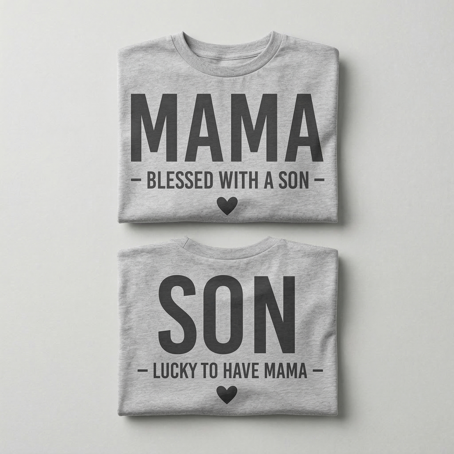 Blessed Mama and Lucky Son Matching T-Shirt Set | Mother and Son Outfits | New Mom Gift | Navy Blue Mom and Me Shirts | Mother's Day Gift for Boy Mom | Set of 2