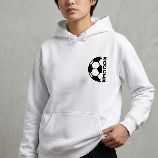 Custom Minimalist Soccer Shirt, Personalized Soccer Mom Hoodie, Pocket Design Soccer Sweatshirt, Game Day Apparel, Soccer Player Coach Gift