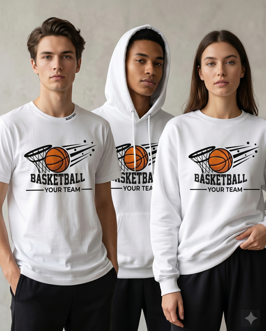 Custom Basketball Sweatshirt - Personalized Basketball Team Crewneck - Sports Fan Graphic Pullover - Custom Youth Basketball Sweater