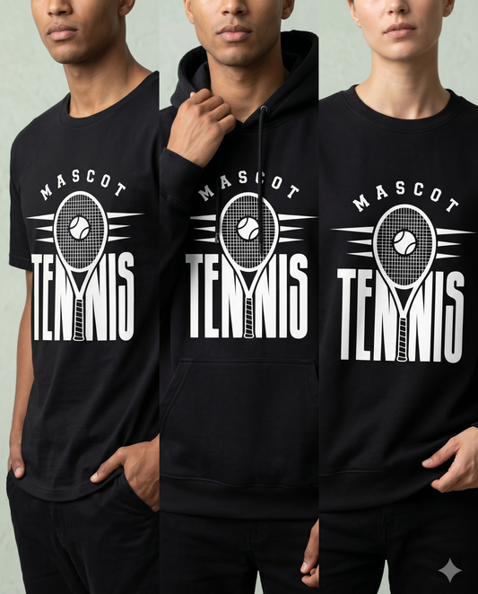 Custom Tennis Team T-Shirt, Personalized Tennis Mascot Tee, Funny High School Tennis Gear, Personalized Tennis Coach Gift