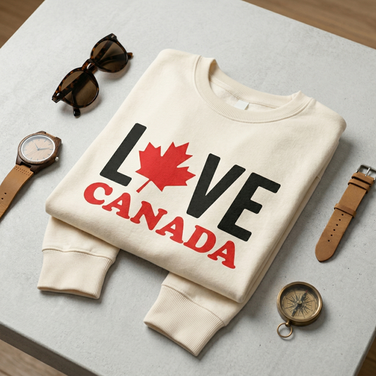 Custom Love Canada Hoodie, Personalized Maple Leaf Sweatshirt, Canadian Pride Pullover, Minimalist Canada Gift, Canada Hoodie, Custom Outfit