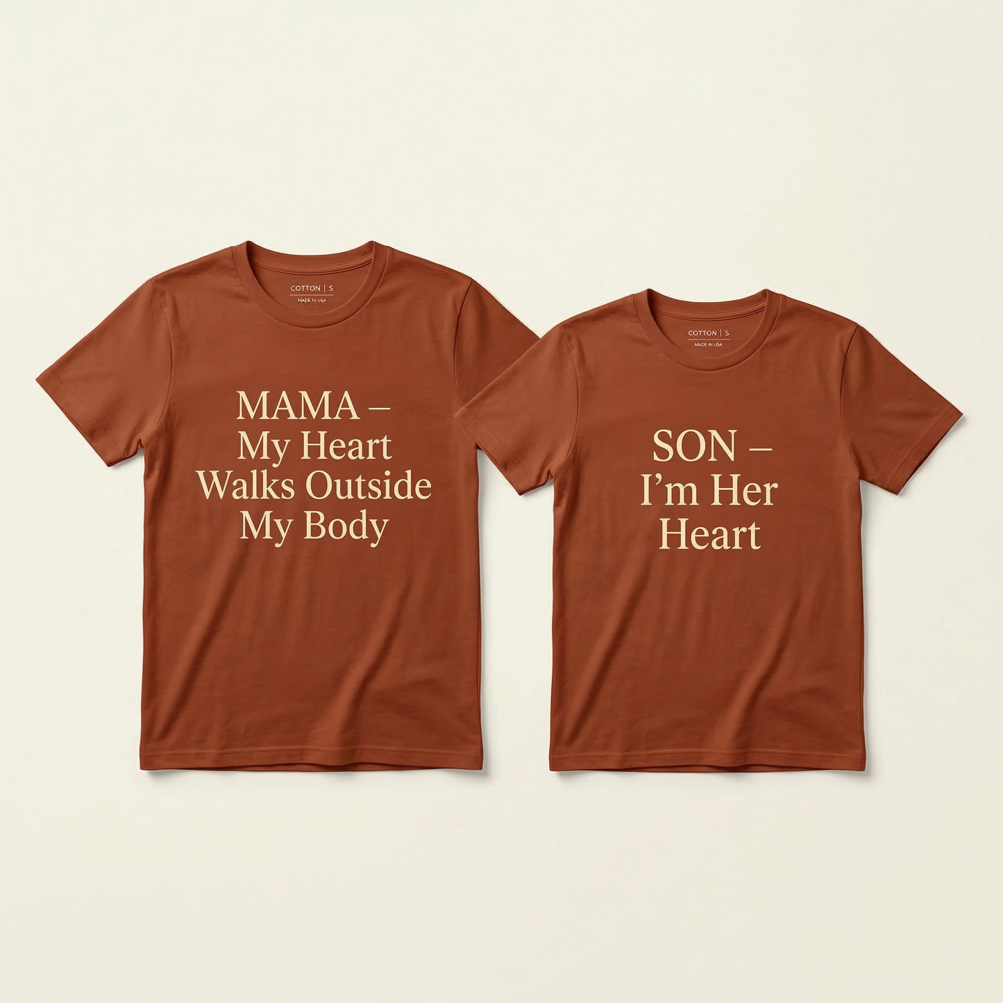 My Heart Walks Outside My Body Matching Set | Mother and Son T-Shirts | Sentimental Mom Gift | Gift for New Mother | Set of 2