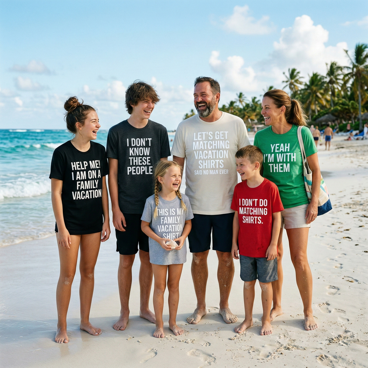 Funny Family Vacation Shirts | "Help Me" & "I Don't Do Matching" Tees