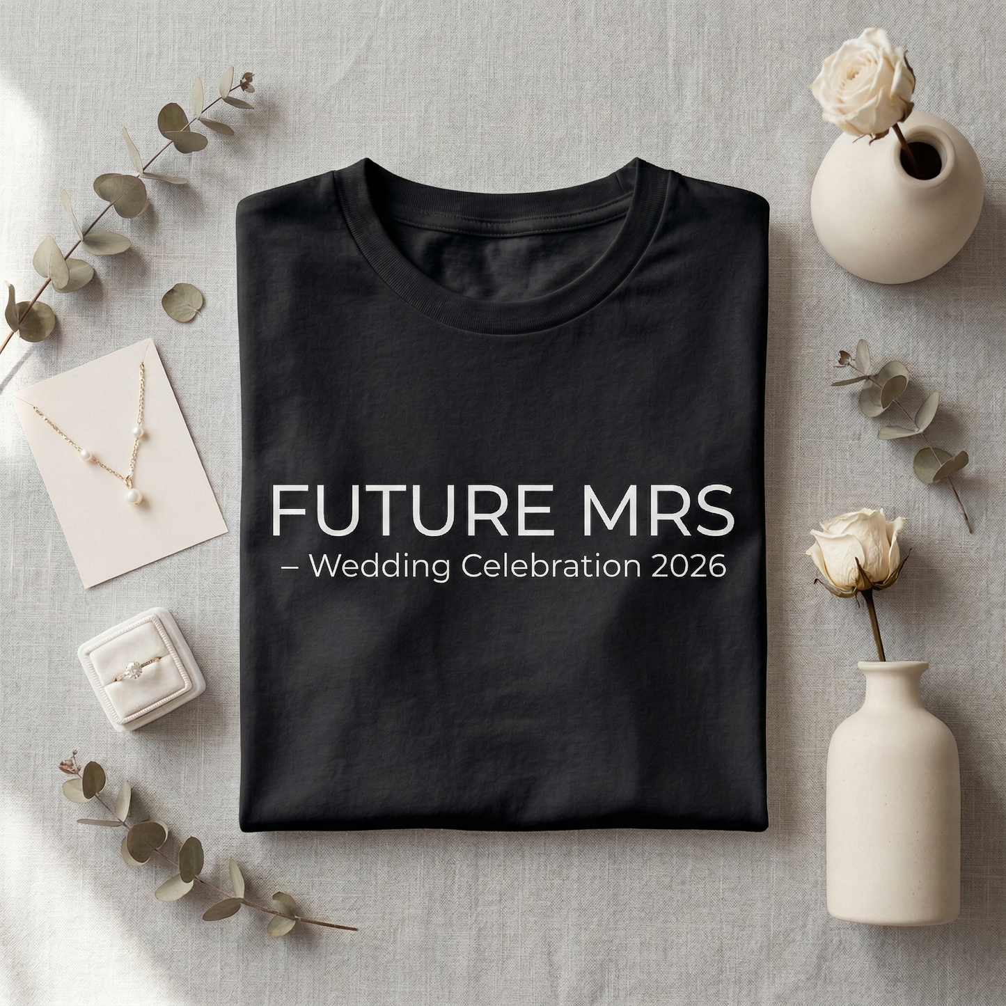 Future Mrs Wedding Celebration Shirt, Minimalist Bridal Shower Tee, Custom Date Top
