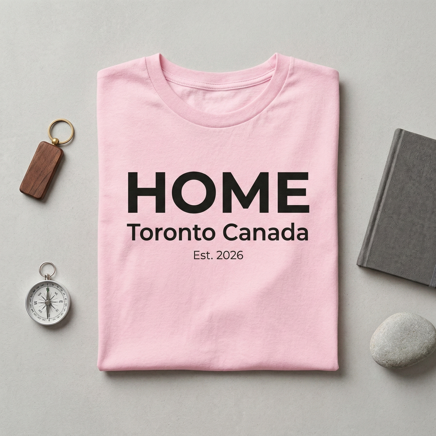 Custom HOME T-Shirt | Personalized Toronto Canada Est. 2026 Minimalist Tee