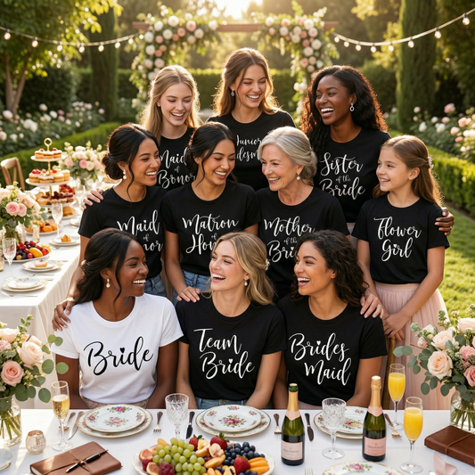 Custom Bridal Party Shirts, , Custom Wedding Party Outfits, Matching Bridal Apparel, Wedding Party Gift, Personalized Bride Top.