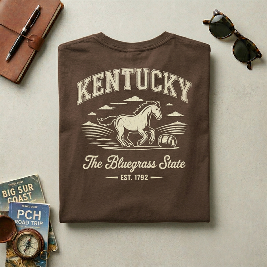 Custom Kentucky Shirt - Vintage Bluegrass State T-Shirt - Retro KY 1792 Est. Tee - Personalized Kentucky Gift