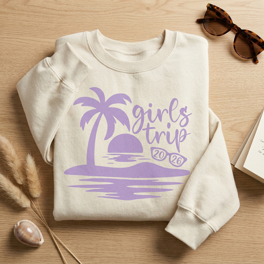 Custom Girls Trip 2026 Shirt, Beach Vacation Squad Tees, Tropical Matching Girls Weekend Top, Personalized Bachelorette Party Shirt