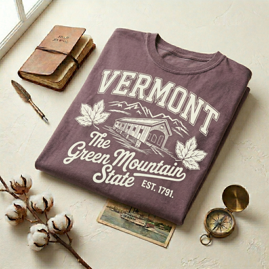 Custom Vermont Hoodie - Vintage Green Mountain State Sweatshirt - Retro VT 1791 Est. Pullover - Personalized Vermont Gift