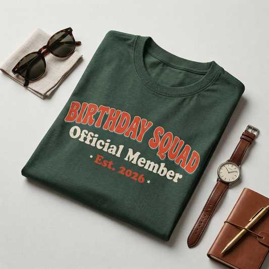 Custom Birthday Squad Shirt, Retro Birthday Official Member Sweatshirt, Personalized Birthday Gift, Group Birthday Trip Tee