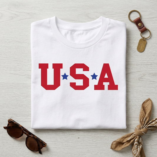 USA Varsity Hoodie, Red White and Blue Star Sweatshirt, Collegiate Style Patriotic Top, 4th of July Unisex Apparel, Custom USA Team Shirt, Vintage Aesthetic Star Hoodie, Memorial Day Gift
