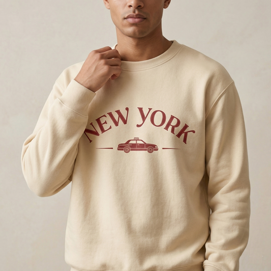 Custom New York City Shirt, Retro NYC Taxi Hoodie, Personalized New York Sweatshirt, Vintage Varsity Style NYC Top, New York Travel Gift
