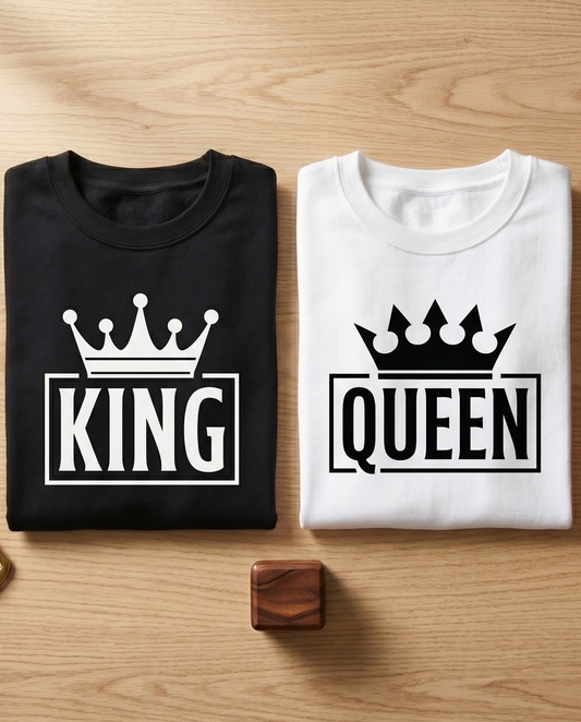 Custom King and Queen Shirt Set, Personalized Couples Matching Shirts, Anniversary Gift for Husband and Wife, Wedding Gift T-Shirts,