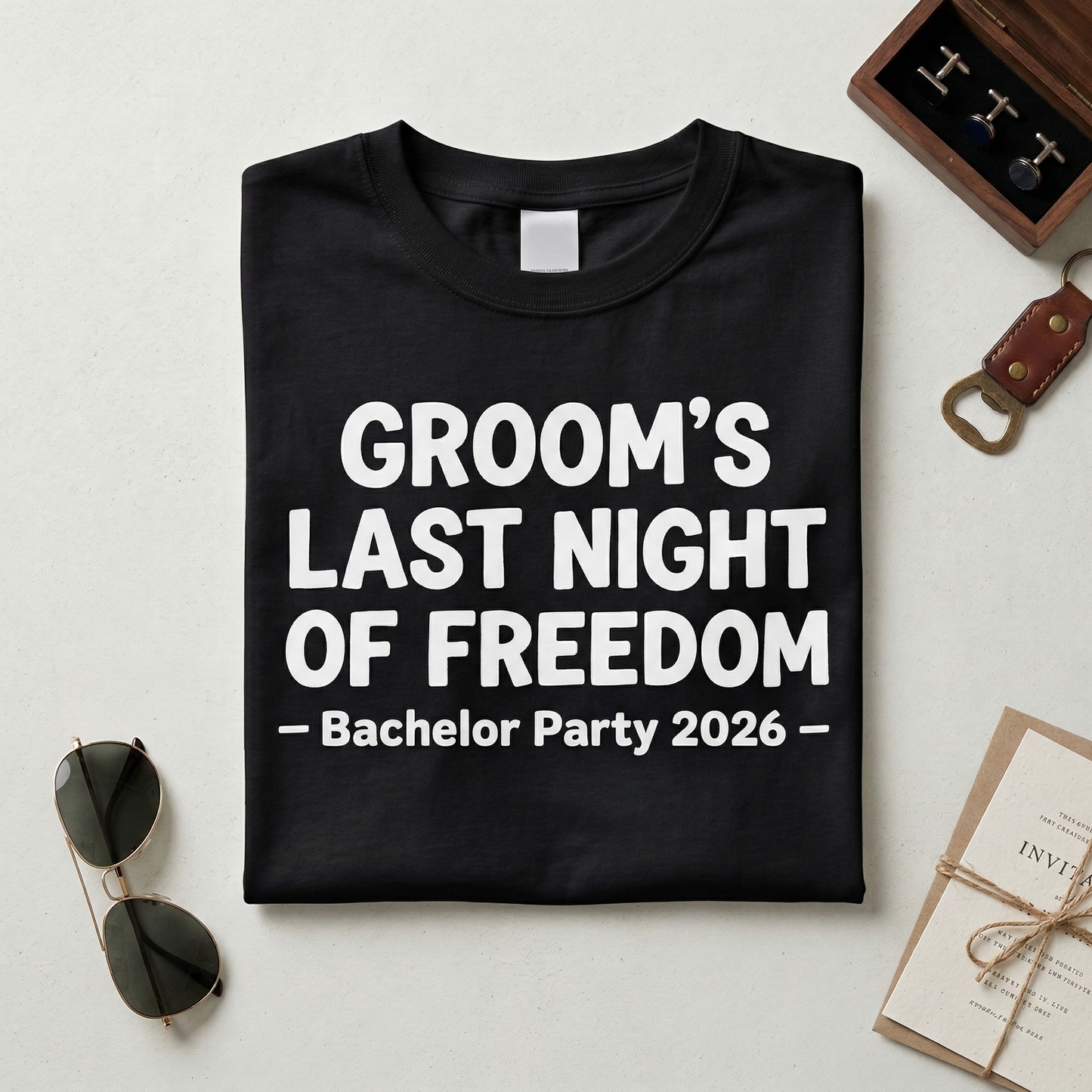 Custom Bachelor Party Shirts, Groom's Last Night of Freedom T-Shirt, Personalized Groomsmen Gift, Custom Wedding Party Apparel,
