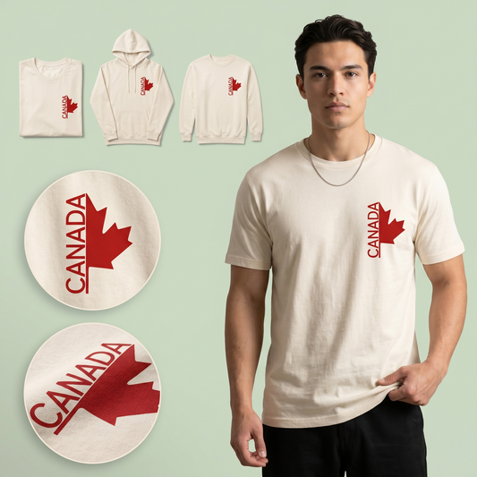 Custom Canada Maple Leaf Hoodie & Sweatshirt | Vertical Canada Logo Shirt | Personalized Canadian Pride Apparel | Unisex Modern Souvenir