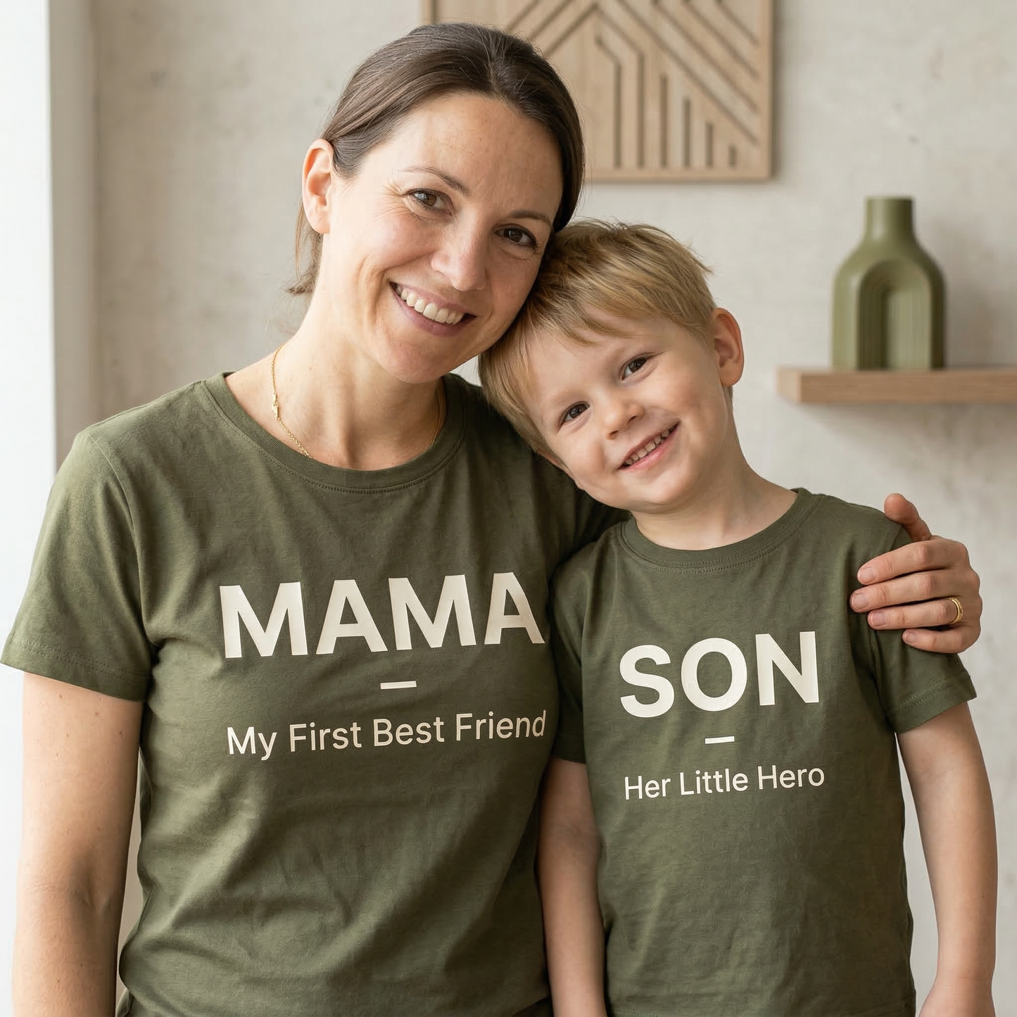 Mama & Son Matching Shirts – My First Best Friend / Her Little Hero – Mom and Son Matching T-Shirts – Mother Son Outfit – Cute Family Matching Gift