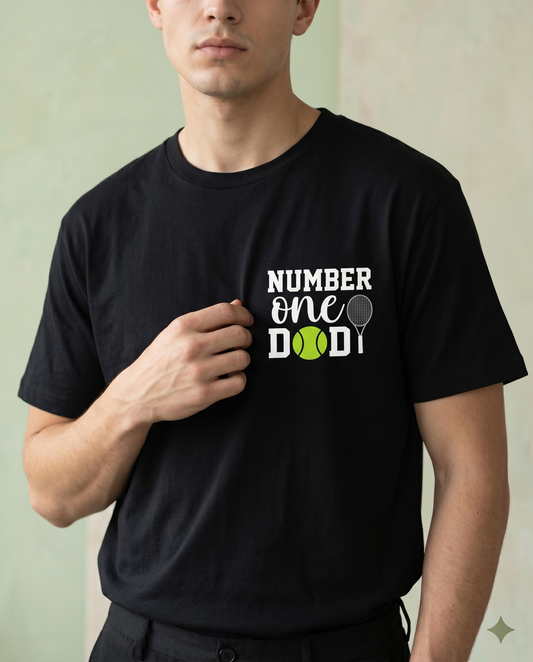 Custom Number One Tennis Dad Hoodie, Personalized Tennis Dad Shirt, Father's Day Tennis Gift, Number 1 Dad Sweatshirt