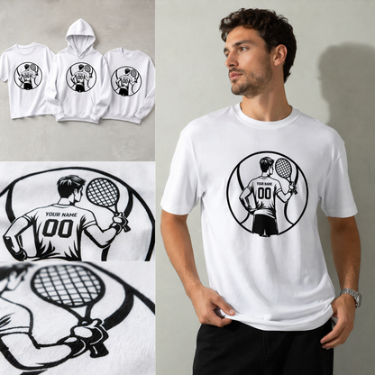 Custom Tennis Player Shirt, Personalized Name and Number Tennis Hoodie, Custom Team Sports Sweatshirt, Tennis Player Gift