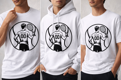 Custom Tennis Player Shirt, Personalized Name and Number Tennis Hoodie, Custom Team Sports Sweatshirt, Tennis Player Gift