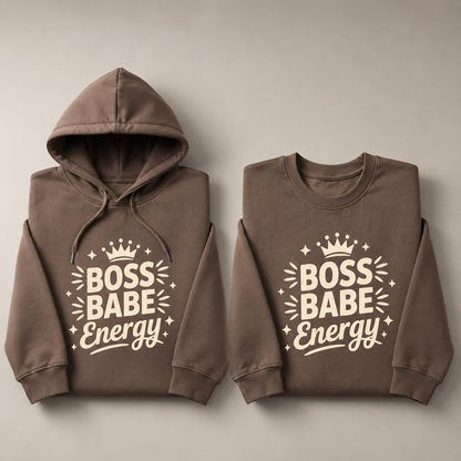 Boss Babe Energy Shirt, Retro Entrepreneur Hoodie, Customizable Business Apparel