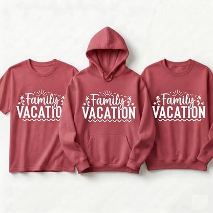 Custom Family Vacation Shirts 2026, Matching Tropical Beach Trip Hoodie, Personalized Family Reunion Sweatshirt, Summer Vacation Crewneck