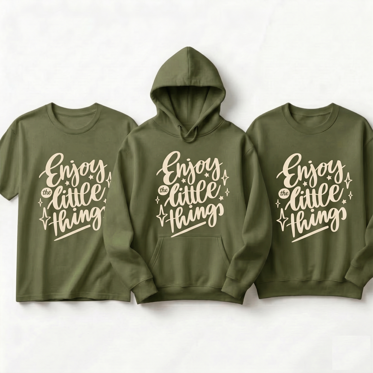Enjoy the Little Things Crewneck Sweatshirt, Positive Quote Apparel, Inspirational Family Trip Shirt