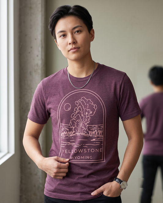 Custom Yellowstone National Park Shirt, Vintage Wyoming Sweatshirt, Minimalist Geyser Hoodie