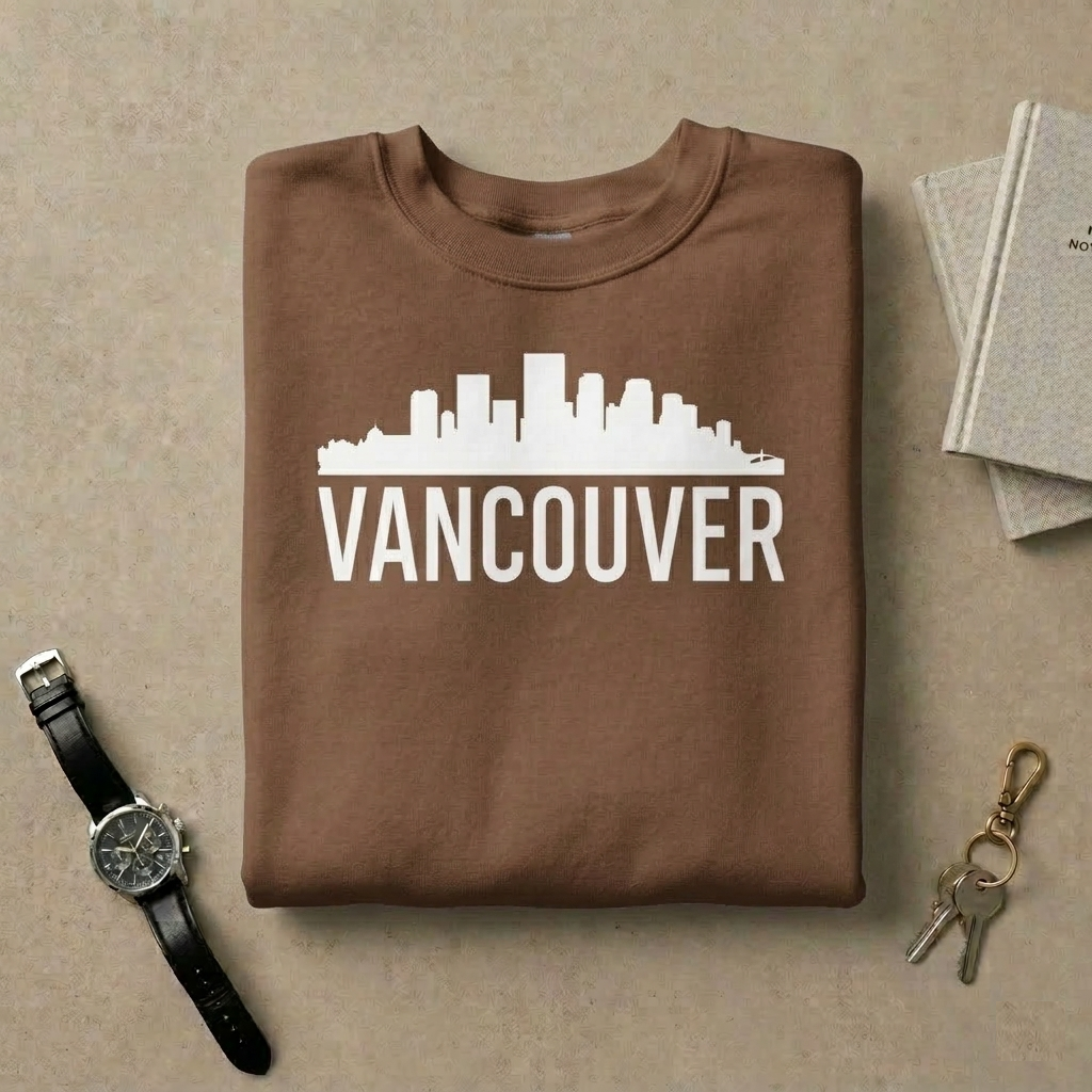 Vancouver Sweatshirt | Vancouver Skyline Crewneck | Minimalist Cityscape Sweater | British Columbia Souvenir | Hometown Pride Travel Gift