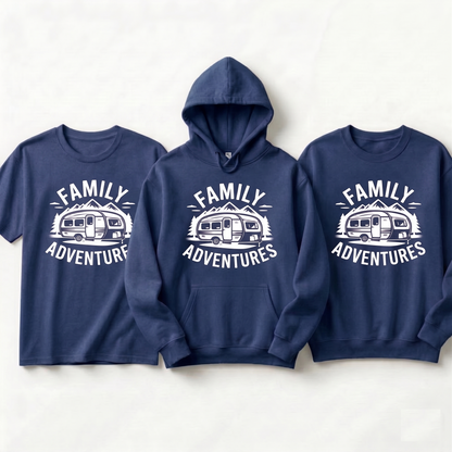 Custom Family Adventure 2026 Shirts, Matching RV Camping Hoodie, Personalized Mountain Trip Sweatshirt, Custom Family Camping Crewneck