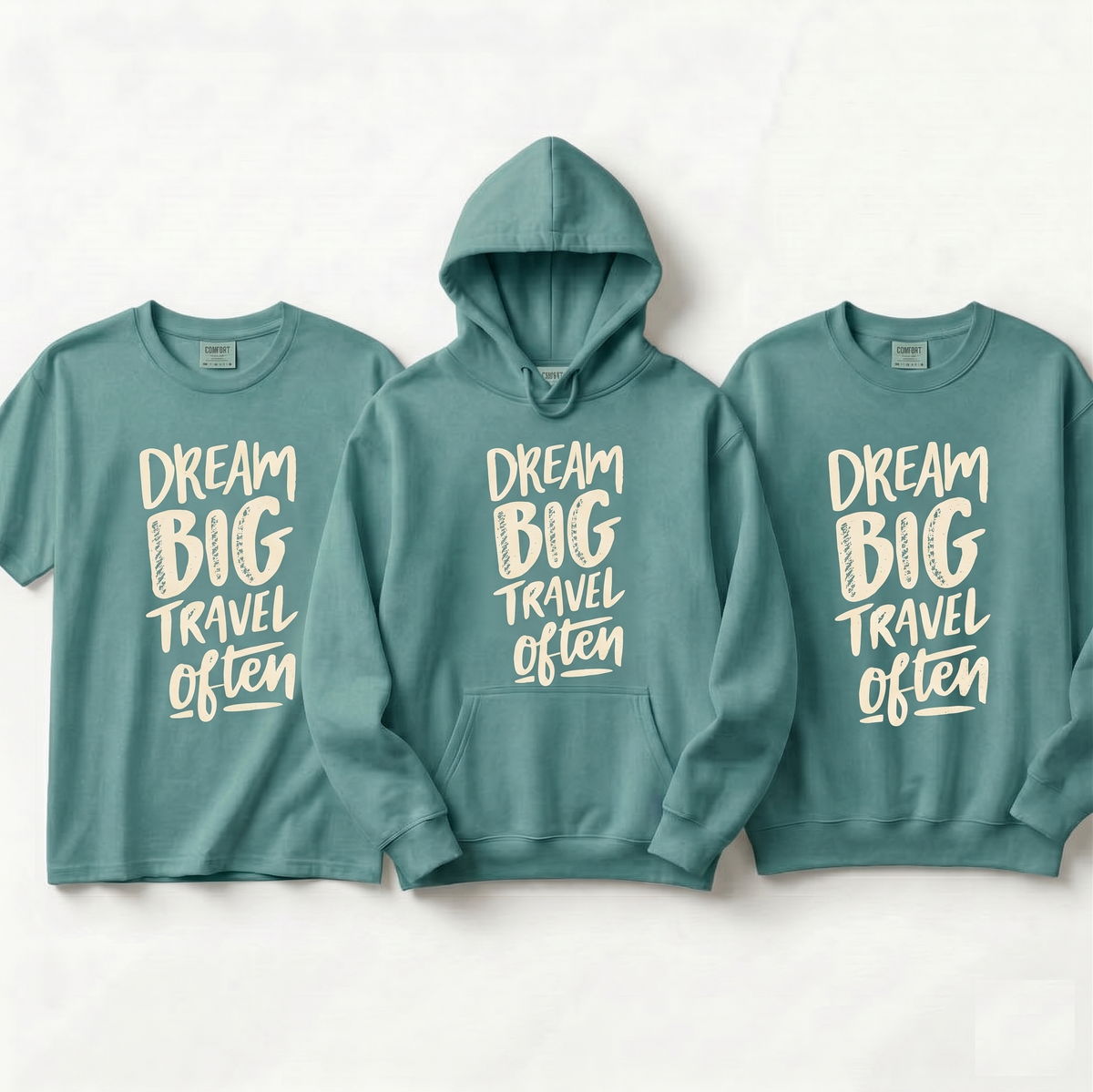 Custom Dream Big Travel Often Shirt, Personalized Inspirational Hoodie, Retro Travel Sweatshirt, Wanderlust Gift, Family Vacation Apparel