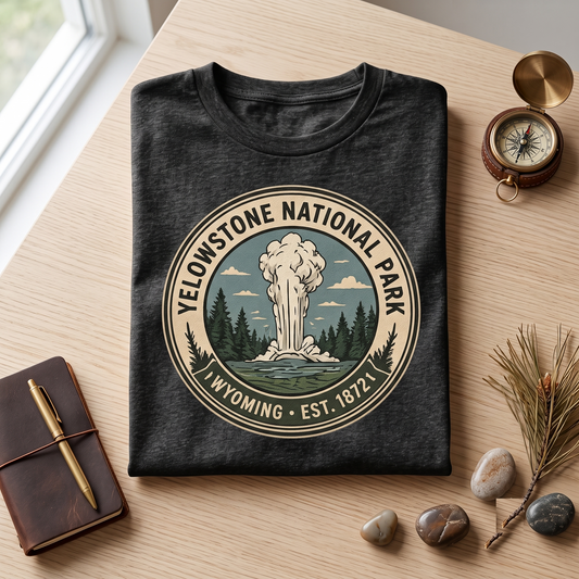 Custom Yellowstone National Park Shirt, Retro Wyoming Sweatshirt, Vintage Geyser Hoodie, Personalized Nature Gift