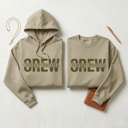 Custom Crazy Cousin Crew Shirt, Retro Matching Family Reunion Hoodie, Personalized Cousin Gift, Family Vacation Sweatshirt, Groovy Crewneck