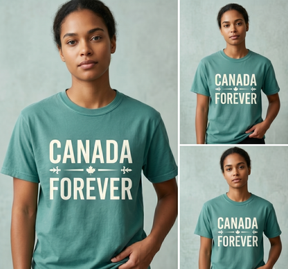 Custom Canada Forever T-Shirt | Personalized Canadian Pride Tee, Custom Name Canada Shirt, Retro Maple Leaf Fleur-de-lis Unisex Graphic Top