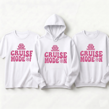 Custom Cruise Mode On Shirt, Matching Family Cruise Hoodie, Personalized Group Vacation Sweatshirt, Ship Life Tee, Nautical Trip Gift